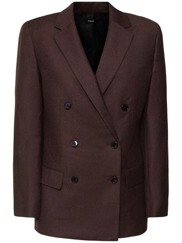 Boxy Double Breast Wool Jacket - THEORY - Modalova