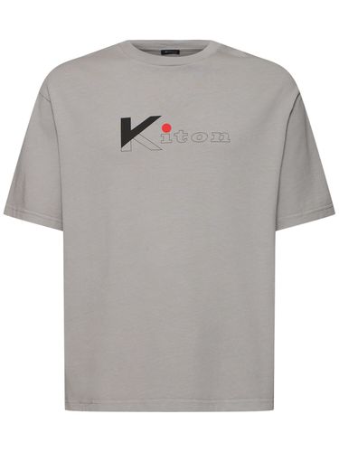 Cotton Jersey Logo T-shirt - KITON - Modalova