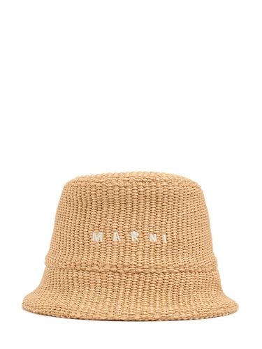 Logo Cotton Blend Bucket Hat - MARNI - Modalova