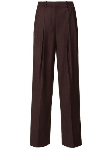 Pleated Wool Straight Pants - THEORY - Modalova