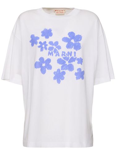 Daisy Garden Printed Jersey T-shirt - MARNI - Modalova