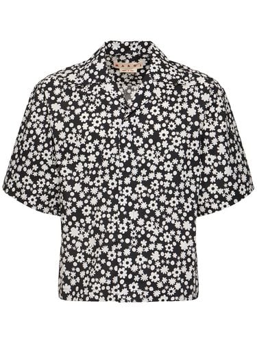 Camicia Bowling Pop Fields Con Colletto Cubano - MARNI - Modalova