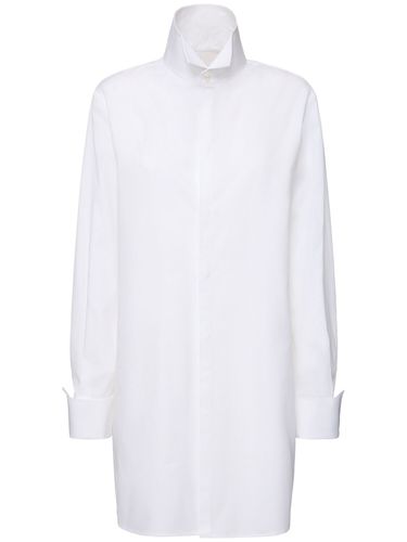 Cotton Poplin Canvas High Neck Shirt - MM6 MAISON MARGIELA - Modalova