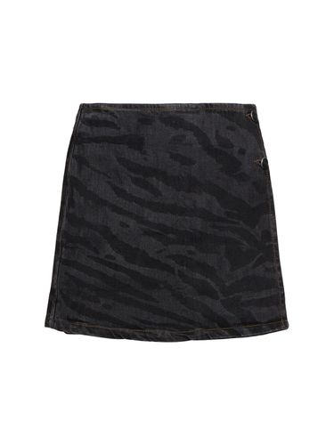 Lazer Denim Mini Wrap Skirt - GANNI - Modalova