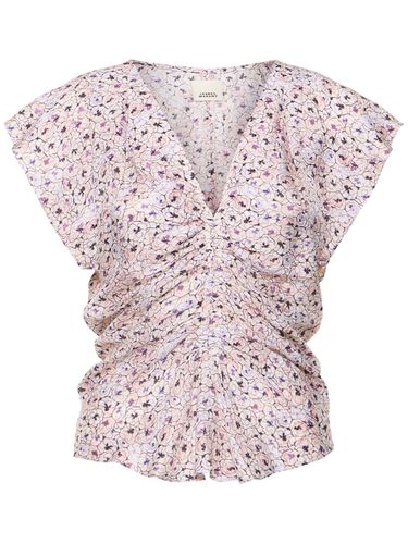 Lonea Printed Silk Blend Top - ISABEL MARANT - Modalova