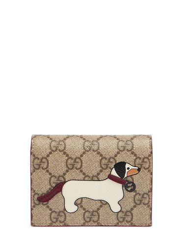 Mini Gg Canvas Wallet W/ Dog Detail - GUCCI - Modalova