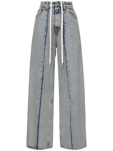 Contrast Seam Straight Denim Jeans - MM6 MAISON MARGIELA - Modalova