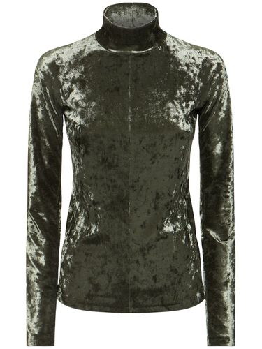 Iridescent Velvet Long Sleeve Top - FORTE_FORTE - Modalova