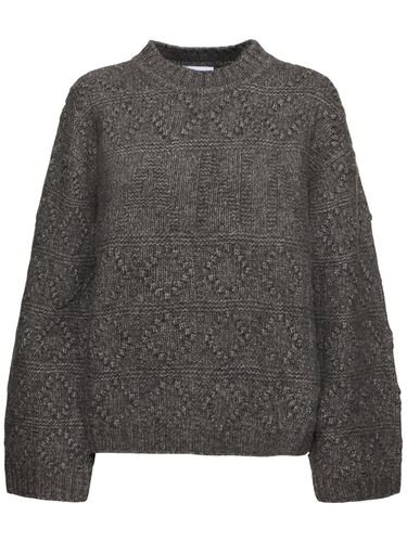 Wool & Cotton Bubble Knit Sweater - GANNI - Modalova