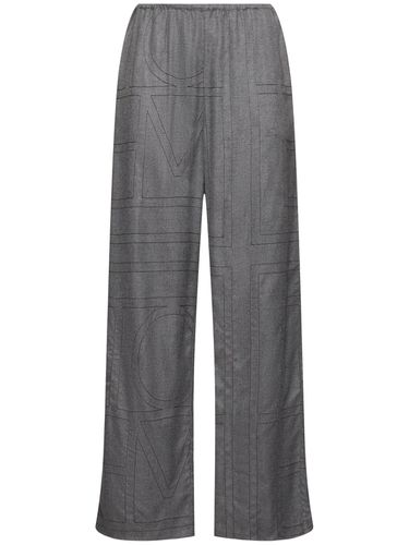 Monogram Flannel Pajama Pants - TOTEME - Modalova