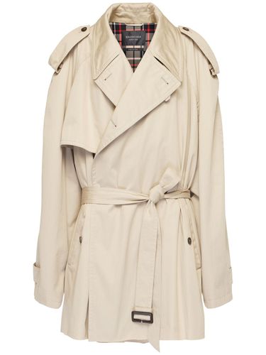 Abrigo Trench Corto Algodón - BALENCIAGA - Modalova