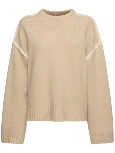 Embroidered Wool & Cashmere Knit Sweater - TOTEME - Modalova