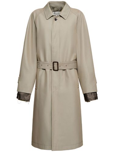 Langer Trenchcoat Aus Baumwolltwill Mit Gürtel - MAISON MARGIELA - Modalova