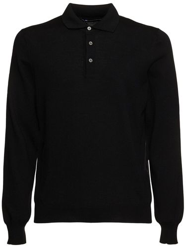 Wool Knit Polo Sweater - TAGLIATORE - Modalova