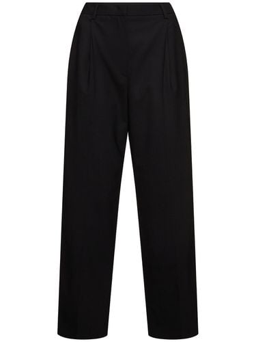 Wool Blend High Rise Pants - MSGM - Modalova