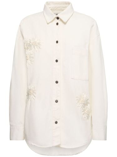 Embroidered Denim Shirt - MSGM - Modalova