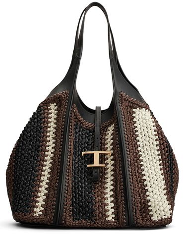 Medium Crochet Raffia Shopping Bag - TOD'S - Modalova