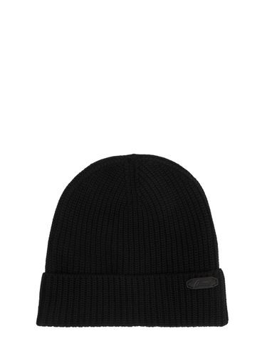 Logo Plaque Wool Knit Hat - BRIONI - Modalova