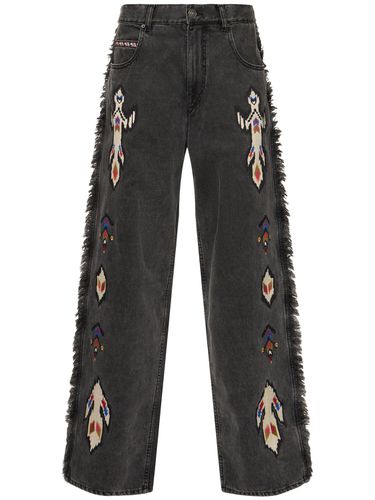 Jeans Anchos De Denim Bordado - MARANT ETOILE - Modalova