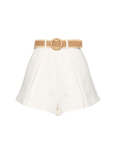 Acacia Cotton Tuck Shorts - ZIMMERMANN - Modalova