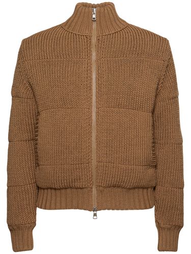 Tricot Virgin Wool Blend Zip-up Cardigan - MONCLER - Modalova