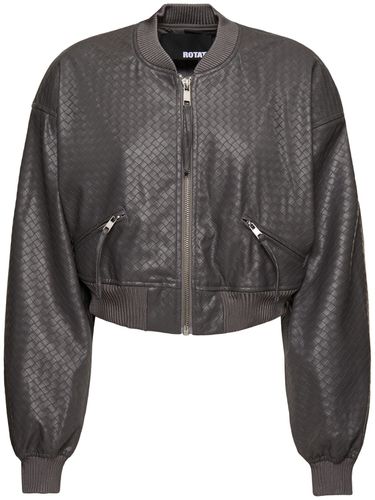 Braid Print Tech Cropped Bomber Jacket - ROTATE - Modalova