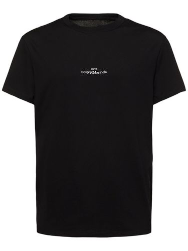 Logo Embroidery Cotton T-shirt - MAISON MARGIELA - Modalova