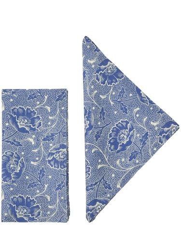 Set Of 4 Toscana Printed Linen Napkins - CABANA - Modalova