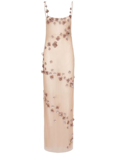 Embroidered Tulle Long Dress - BLUMARINE - Modalova