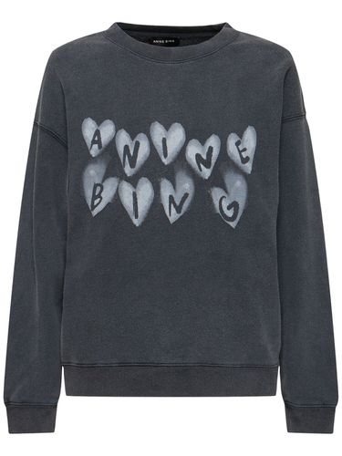 Spencer Hearts Logo Cotton Sweatshirt - ANINE BING - Modalova