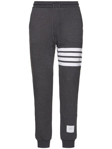 Intarsia Stripes Cotton Sweatpants - THOM BROWNE - Modalova