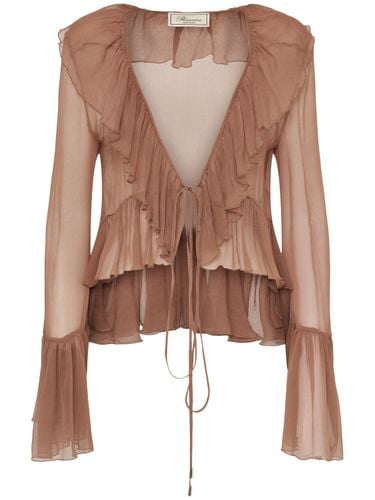 Sheer Silk Crepe Shirt - BLUMARINE - Modalova