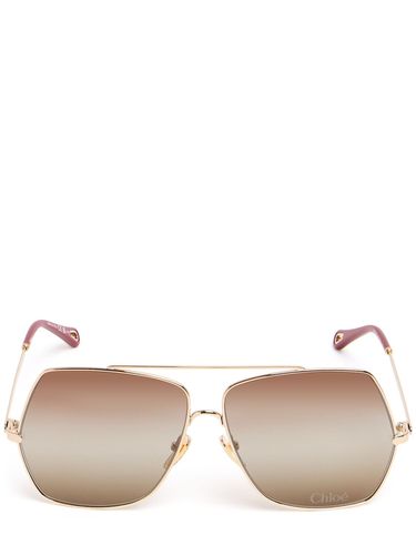 Squared Metal Sunglasses - CHLOÉ - Modalova