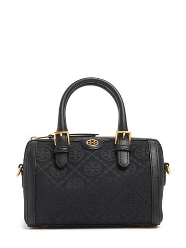 T Monogram Petite Canvas Barrel Bag - TORY BURCH - Modalova