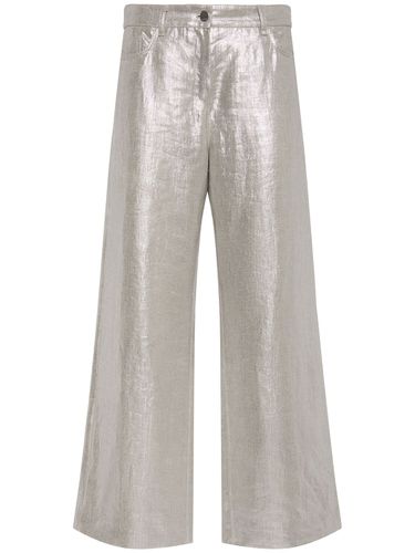 Malika Coated Linen Flared Pants - 'S MAX MARA - Modalova