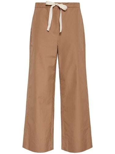 Argento Cotton Poplin Wide Leg Pants - 'S MAX MARA - Modalova