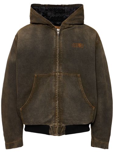 Padded Denim Zip Hoodie - MM6 MAISON MARGIELA - Modalova