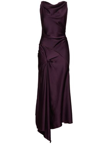 Draped Crepe Satin Midi Dress - VICTORIA BECKHAM - Modalova