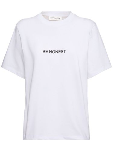 Slogan Cotton T-shirt - VICTORIA BECKHAM - Modalova