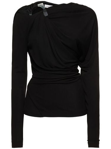 Draped Fluid Jersey Long Sleeve Top - VICTORIA BECKHAM - Modalova