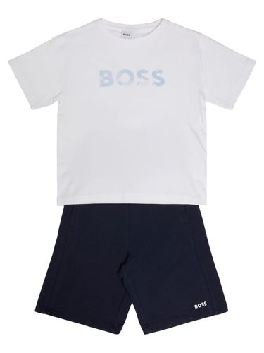 T-shirt Und Shorts Aus Baumwolle - BOSS - Modalova