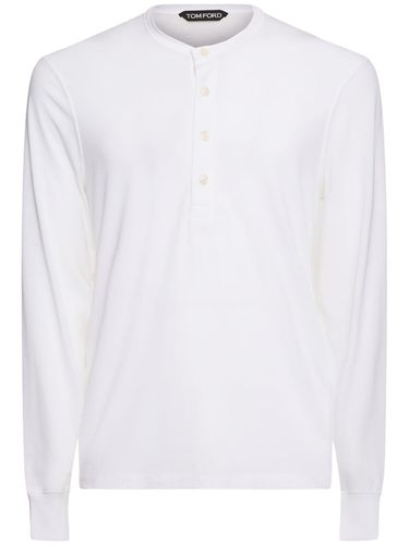 Henley Lyocell Long Sleeve T-shirt - TOM FORD - Modalova