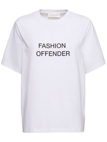 Slogan Cotton T-shirt - VICTORIA BECKHAM - Modalova