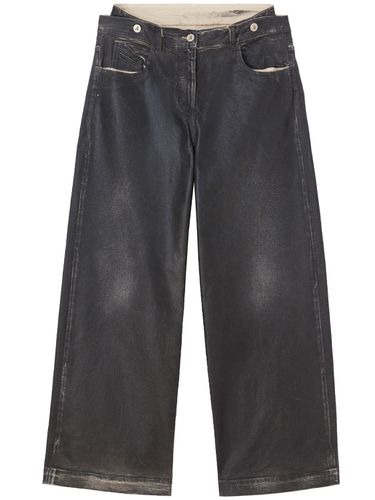 Mat Coated Canvas Wide Leg Jeans - THE ATTICO - Modalova