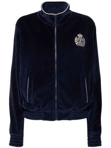 Ny Crest Velour Track Jacket - SPORTY & RICH - Modalova