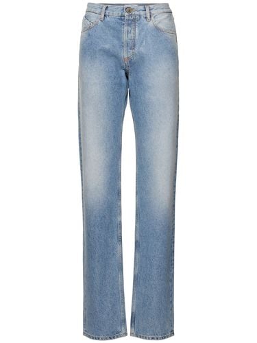 Glossy Coated Denim Straight Jeans - THE ATTICO - Modalova