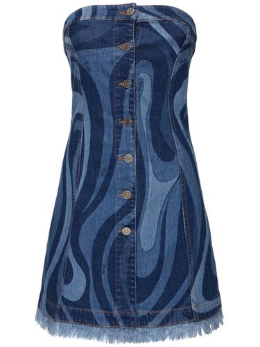 Marmo Print Stretch Denim Mini Dress - PUCCI - Modalova