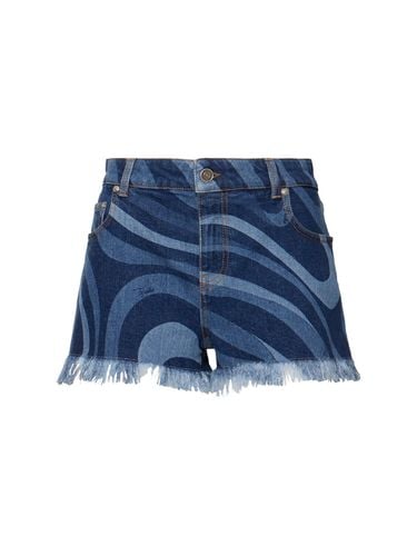 Marmo Print Stretch Denim Mini Shorts - PUCCI - Modalova