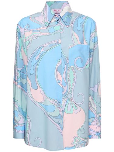 Orchid Print Poplin Shirt - PUCCI - Modalova