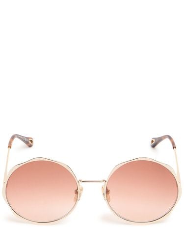 Scallop Line Round Metal Sunglasses - CHLOÉ - Modalova